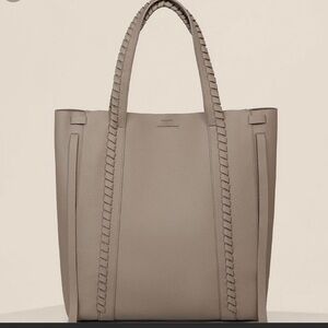 ALLSAINTS Leather Taupe Tote Bag